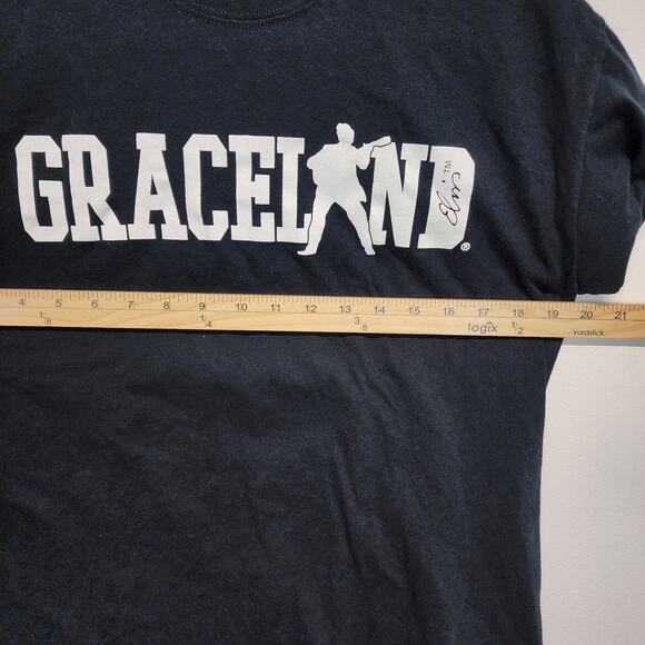 Vintage Graceland Elvis Presley Graphic T-shirt Size M Black Short Sleeve Rock - Picture 6 of 6